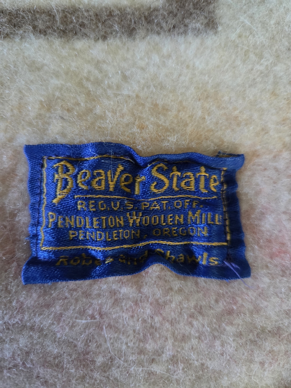 Beaver State Pendleton Antique Woolen Mills 64x64 Blanket